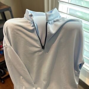 3/4 zip baby blue pullover  NEVER WORN